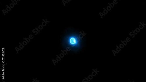 Abstract Blue Energy Sphere Pulsating on Black Background Dynamic Plasma Orb Effect