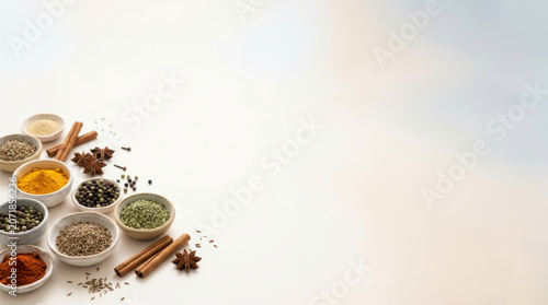 Diverse Collection of Culinary Spices for Cooking and Flavoring