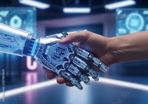 Human and Robot Handshake Partnership for Artificial Intelligence and Future Technology