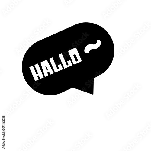 Black Hello sign icon vector