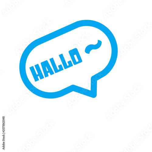 Blue Hello sign icon vector