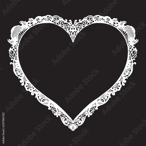 An intricate heart-shaped illustration with ornate designs on a dark background.