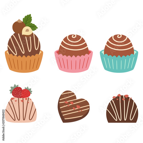 Delicious chocolate truffles and candies assortment creating sweet indulgence