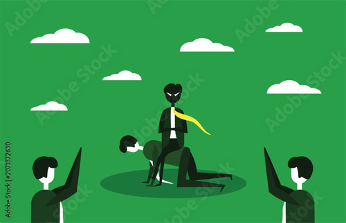Картината върху платно Evil boss riding employee vector