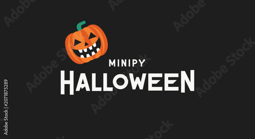 Halloween pumpkin with carved face.