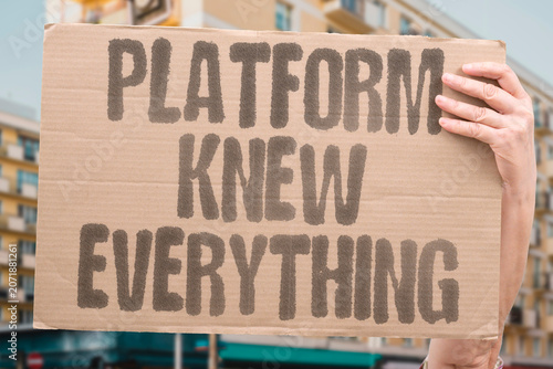 Quadro su tela "Platform knew everything" Social media had full data but no action