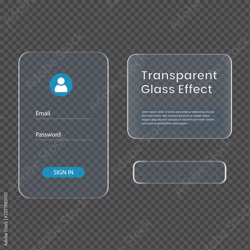 Glass Effect Morphism Website Page UI Vector Design

