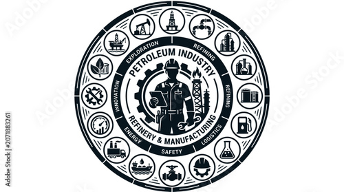 Petroleum Industry Logo Design Elements.