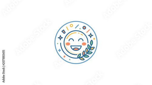 Truth and Reconciliation Day Icon with Happy Face and Laurel