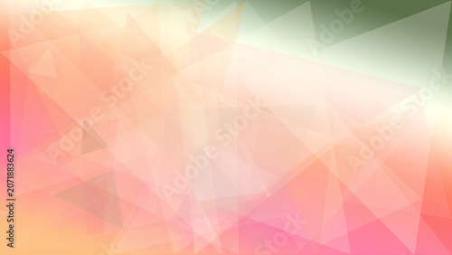 Tableau sur toile A serene low-poly abstract background blending pink, peach, and mint tones into gentle facets and soft light, ideal for branding, presentations, and digital design