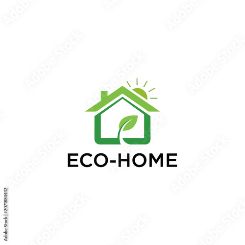 Eco friendly home green logo concept.