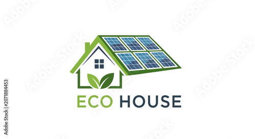 Eco friendly house with solar panel.