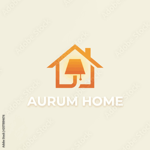 Aurum Home logo with house and lamp.