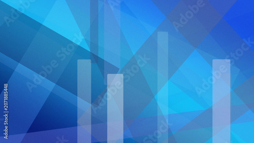 A calm abstract composition of blue geometric shapes with soft vertical bars, ideal for modern tech, finance, or presentation themes with a clean, futuristic mood.