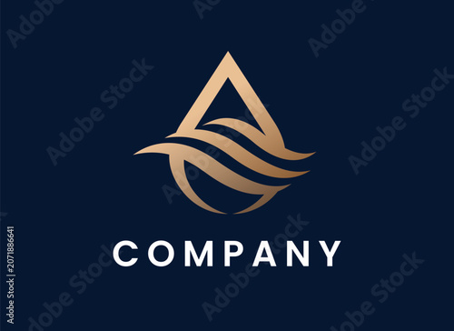 Luxury Minimalist Water Drop Logo