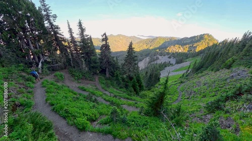 Man Hikes Down Winding Switchbacks in Olympic National Park