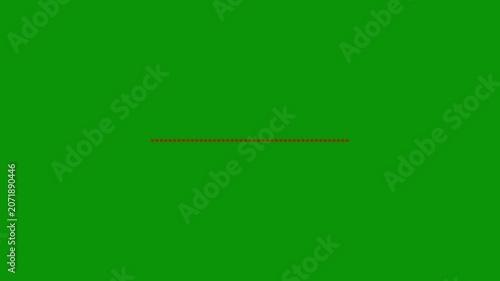 Minimalist red loading bar progress indicator on green screen background, for editing download 4k video.