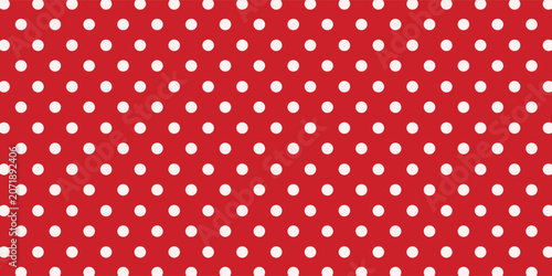 Red polka dot pattern with white dots seamless background simple retro textile design