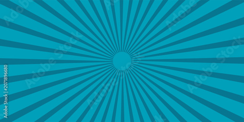 Turquoise Sunburst Pattern Background. Vibrant Radial Rays geometric Illustration