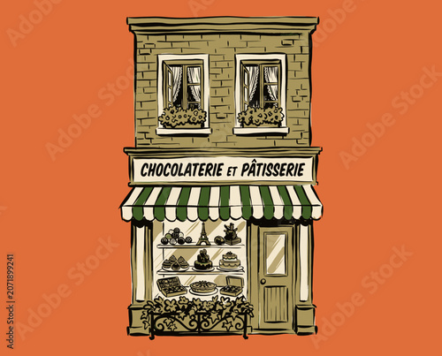 Fotografía French pastry shop illustration
