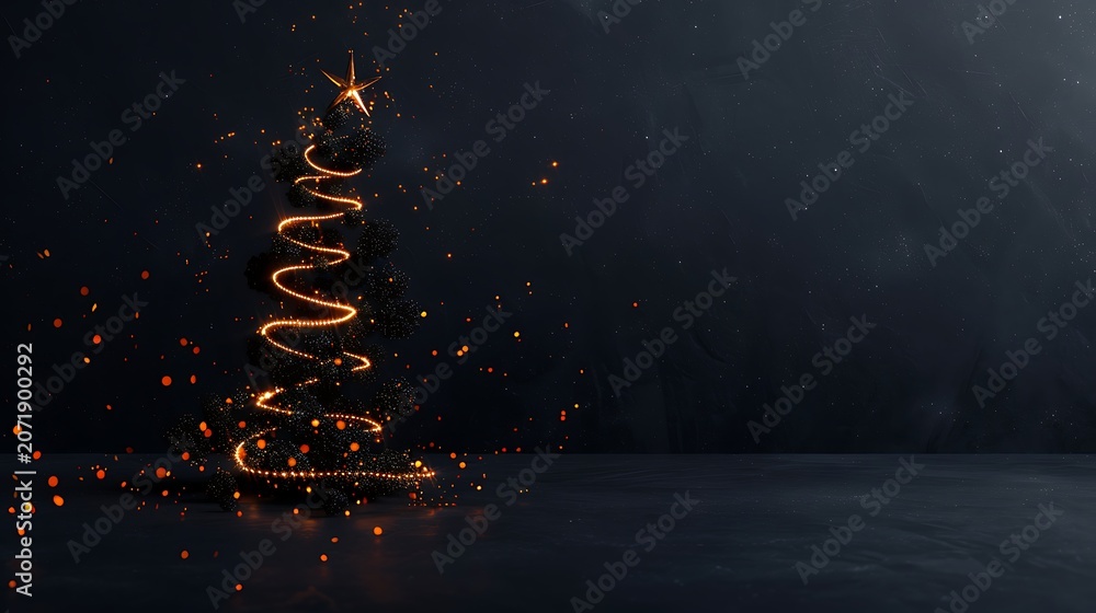 Obraz premium Glowing neon light trails on dark background, abstract motion
