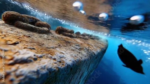 Fossilized Chains on Underwater Rock