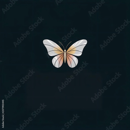 Minimalist beautiful butterfly with soft pastel wings design
