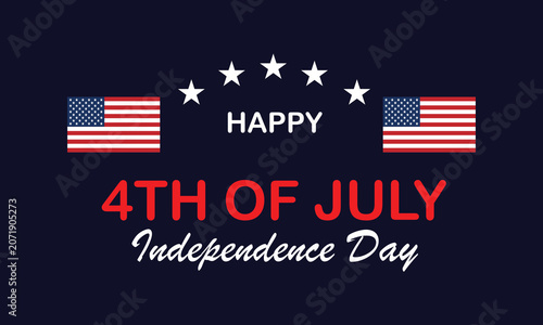 Patriotic Independence Day banner featuring celebratory text, stars, and national flags on a dark background, ideal for holiday promotions, events, greetings, and festive designs.
