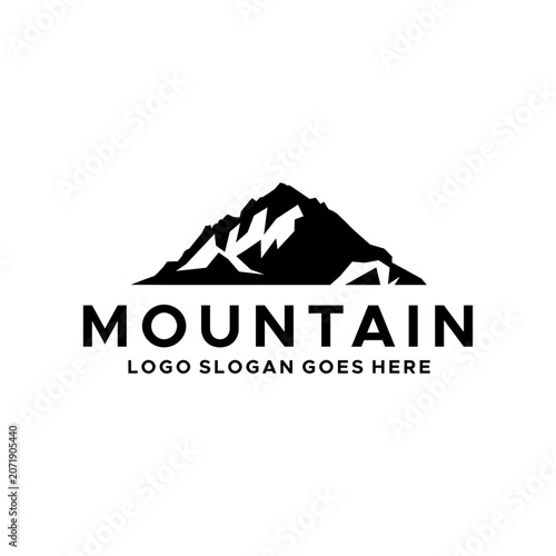 Mountain black logo vector image