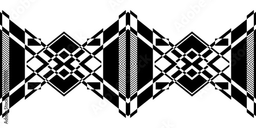 Foto Monochrome optical art composition featuring intricate symmetrical geometry and high-contrast forms