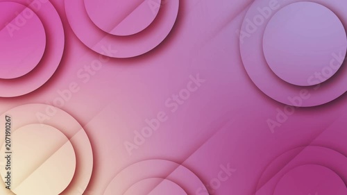 Minimal abstract background with soft overlapping paper circles and clean shadows animation