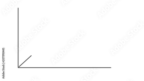 Corporate business growth diagram animation on transparent background, infographics line with glowing red target dot animated.