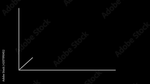 Corporate business growth diagram animation on transparent background, infographics line with glowing red target dot animated.