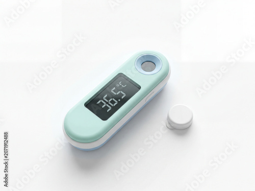 Modern digital infrared thermometer for medical health check and temperature screening