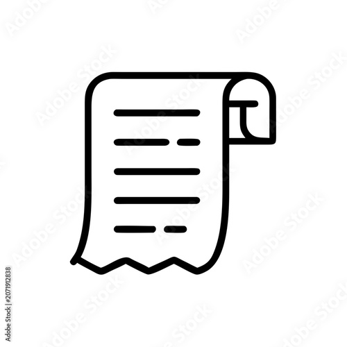 Scroll paper icon with lines vector graphic illustration.