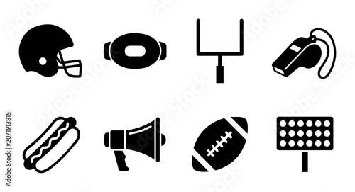 Photos vector illustration set of a football icons arrange
