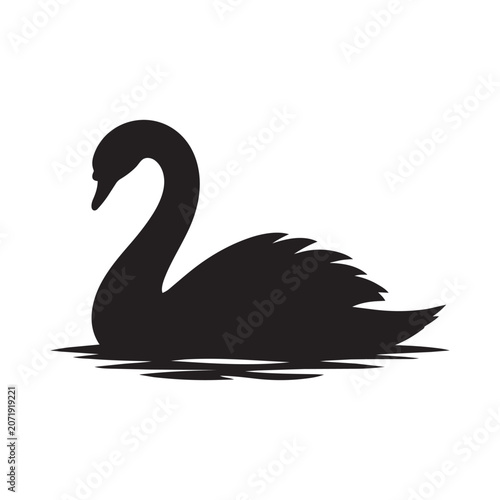 Swan silhouette vector illustration