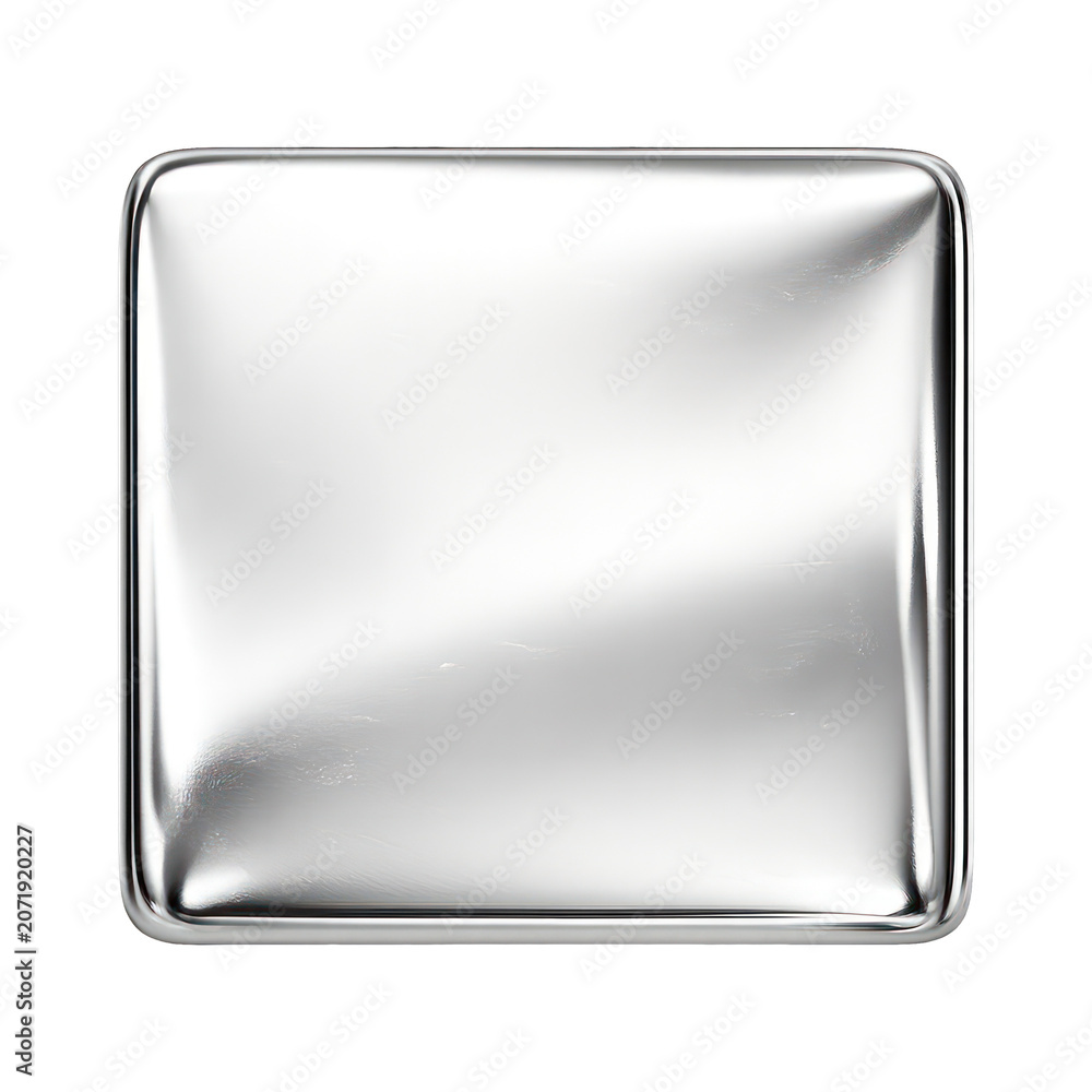 Obraz premium PNG Shiny metallic square icon