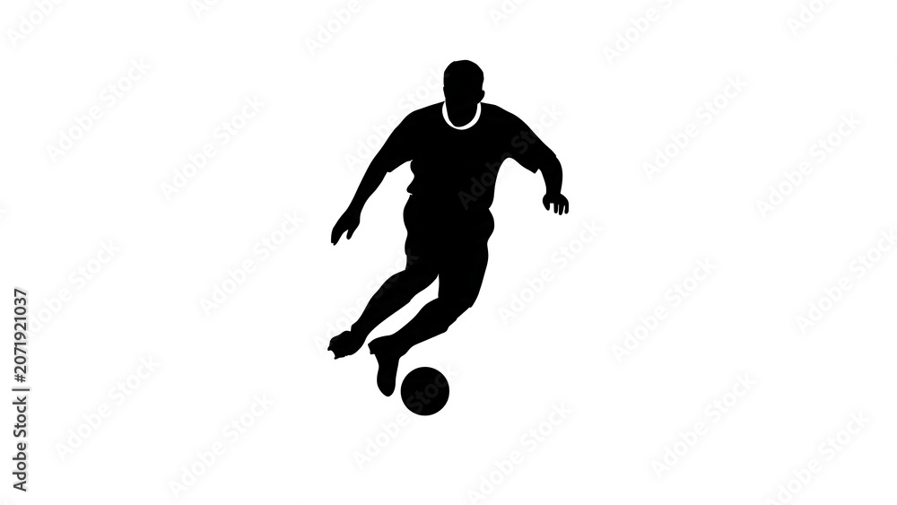 Fototapeta premium Silhouette of a person running in motion blur.
