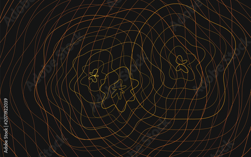 Abstract Topographic Contour Line Background with Organic Flowing Curves