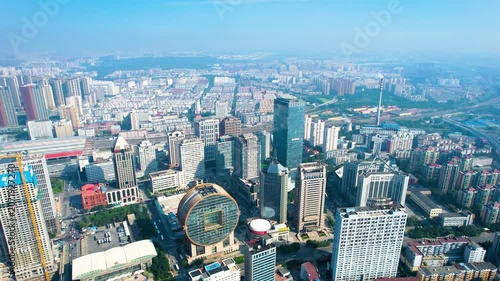 Aerial view of the urban skyline in Shenyang, Liaoning Province, China