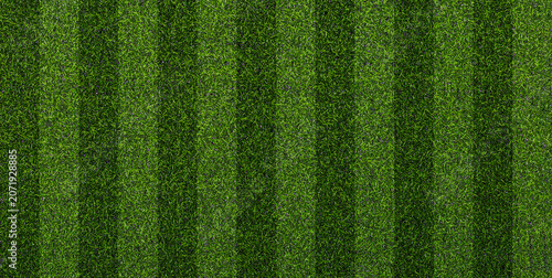 Obraz na plátně Artificial soccer turf texture with dark and light green striped pattern