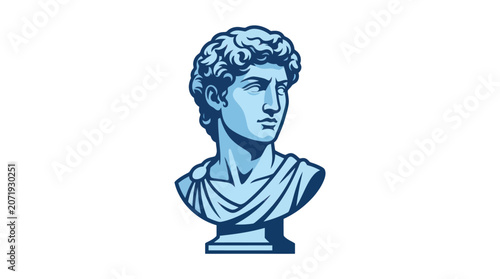 Foto Blue sculpture of a man.
