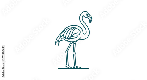 flamingo line art illustration