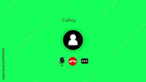 Phone Calling 4K Animation Seamless Loop with Green glowing light. Smartphone ringing modern animation background.