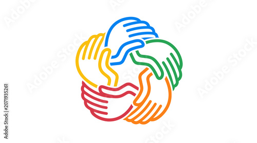 Canvastavla Diverse hands in circular formation.