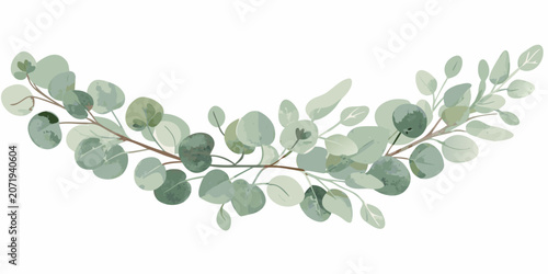 Eucalyptus branch watercolor illustration with muted green tones on a white background eucalyptus branch eucalyptus leaves watercolor painting