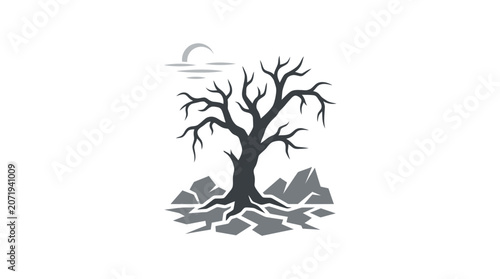 Foto Dead Tree Branches Roots Silhouette.