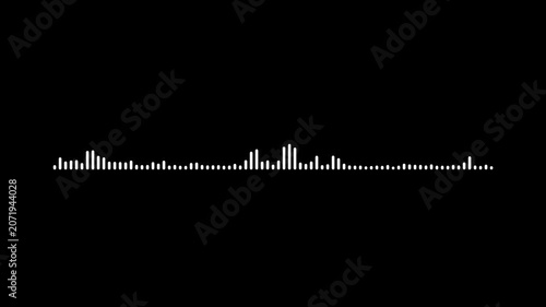 audio wave animation isolated on black background.  music wave form, sound wave audio wave from isolated. Music equalizer, audio waves or sound frequency in lines. 4k digital sound spectrum loop.