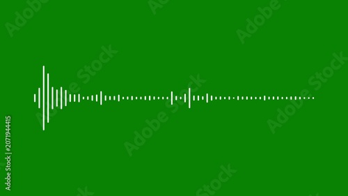 audio waveform spectrum animation.  waveform spectrum, audio waves, sound frequency lines. sound wave audio wave from isolated on green background. White audio waveform spectrum animation.